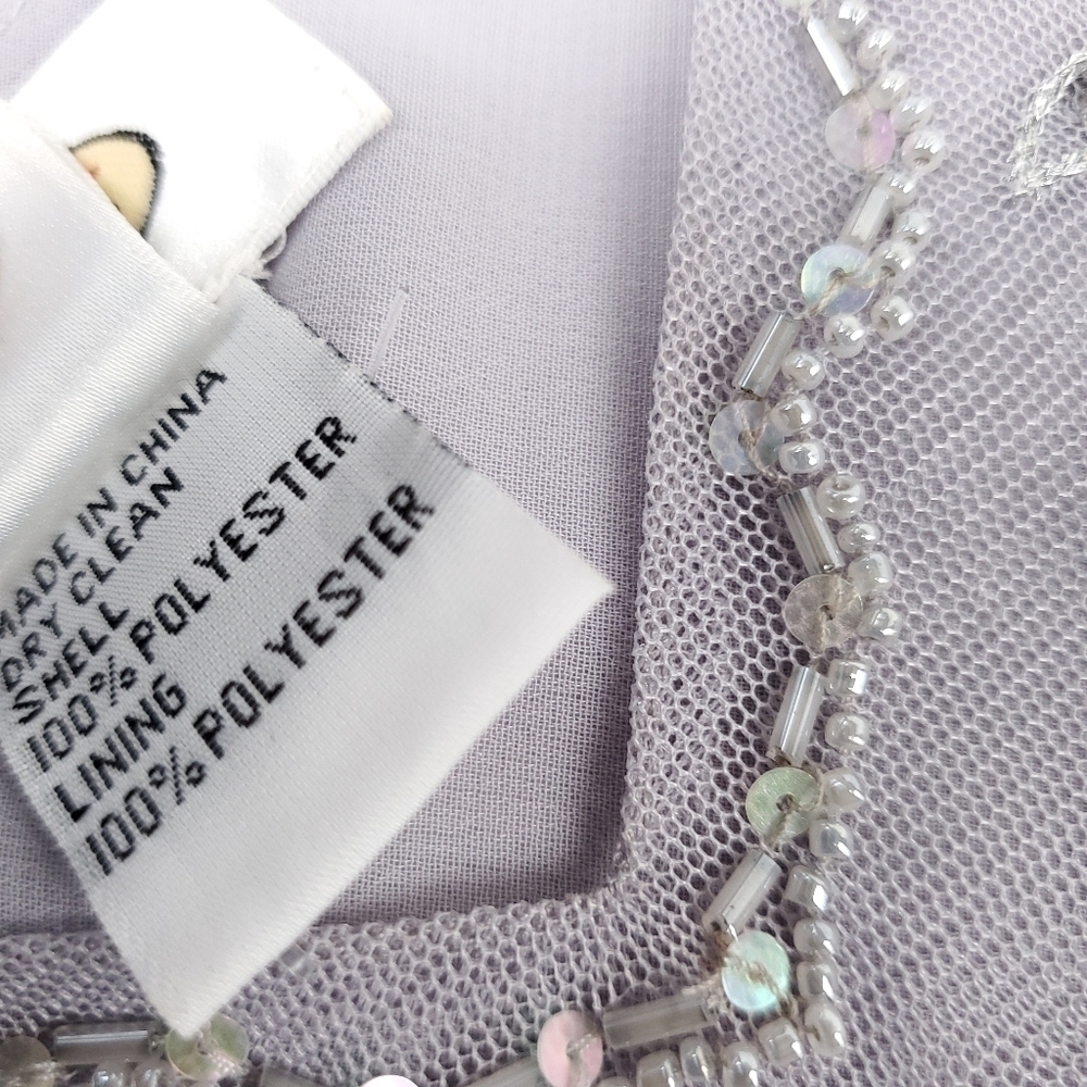 New Talbots Sheer Dazzled Multi Layer Gray Top Sz… - image 8